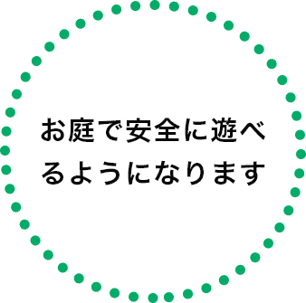 お庭で安全に遊べるようになります